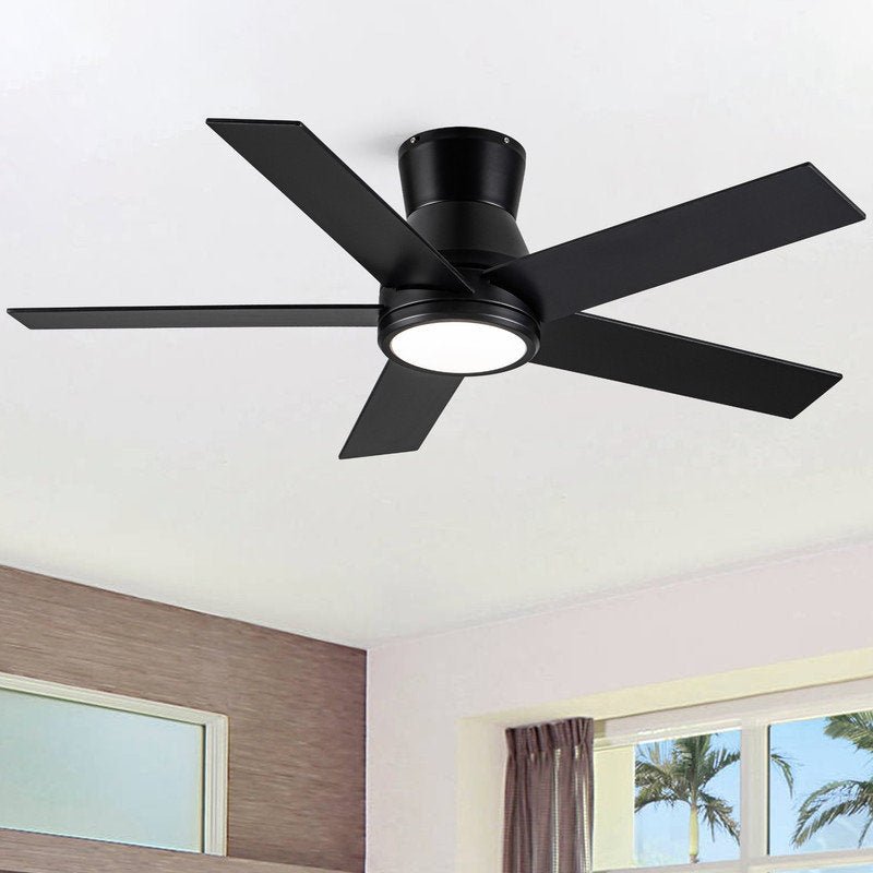 52" Integrated LED Flush Mount Ceiling Fan - From Where - 