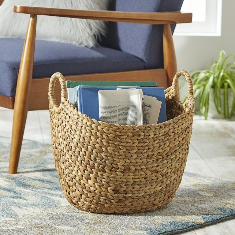 https://www.walmart.com/ip/Better-Homes-Gardens-Extra-Large-Natural-Water-Hyacinth-Boat-Decorative-Storage-Basket/1953770684