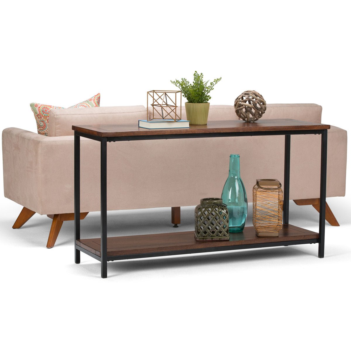 54"W Solid Mango Wood Console Table - From Where - 