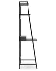 Office Desk with 2 Upper Shelves and Metal Legs, Black and Gray- Saltoro Sherpi