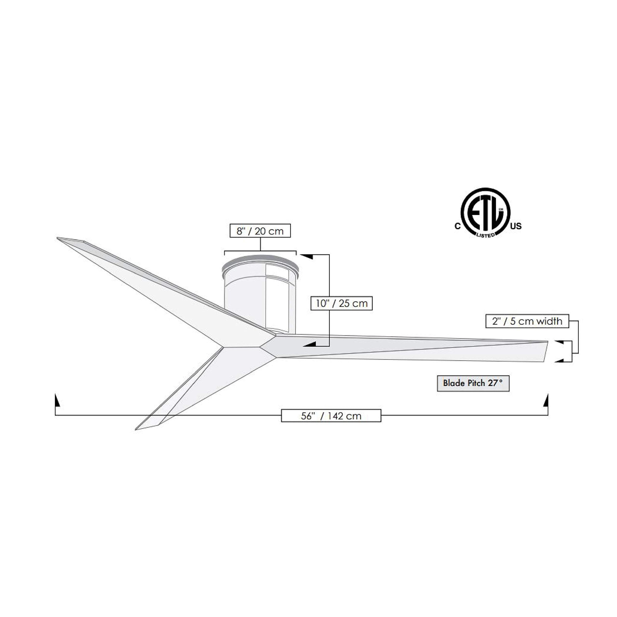 56" Hugger Flush Mount Ceiling Fan - From Where - 