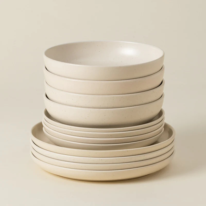 Pacifica 12-Piece Dinnerware Set with Soup/Pasta Bowl