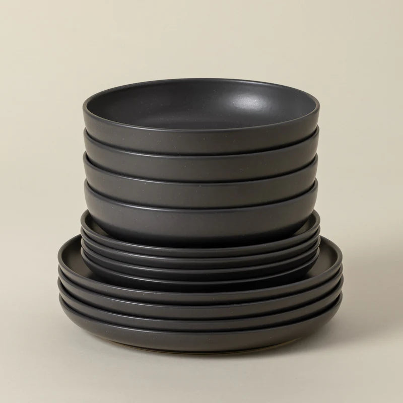 Pacifica 12-Piece Dinnerware Set with Soup/Pasta Bowl