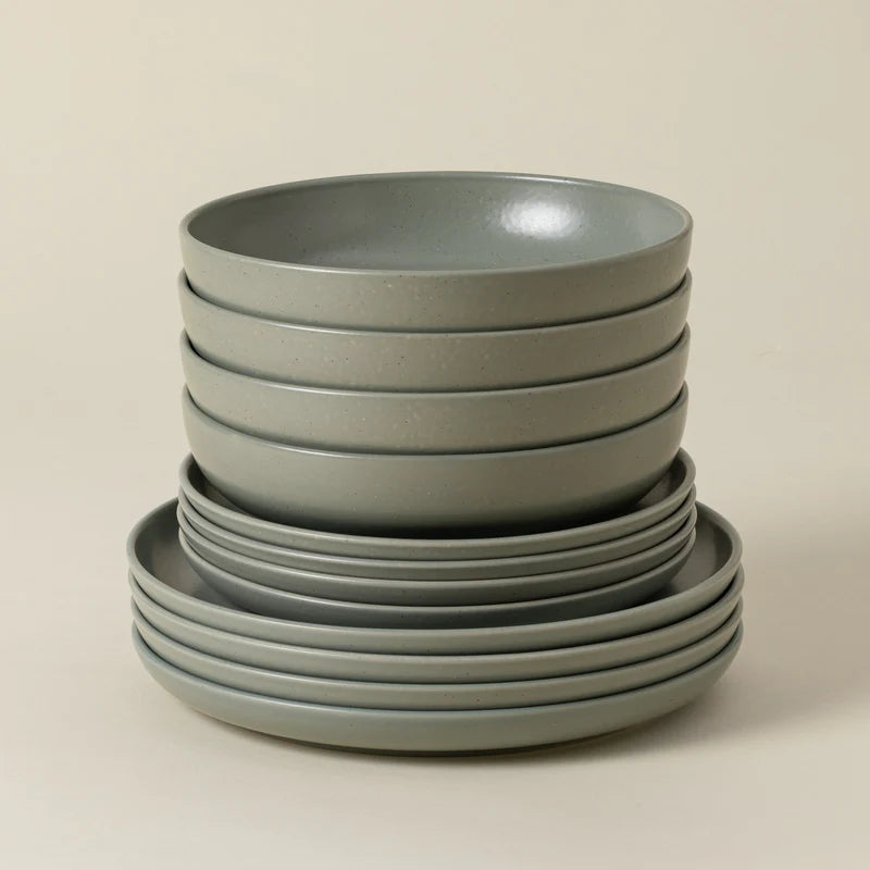 Pacifica 12-Piece Dinnerware Set with Soup/Pasta Bowl