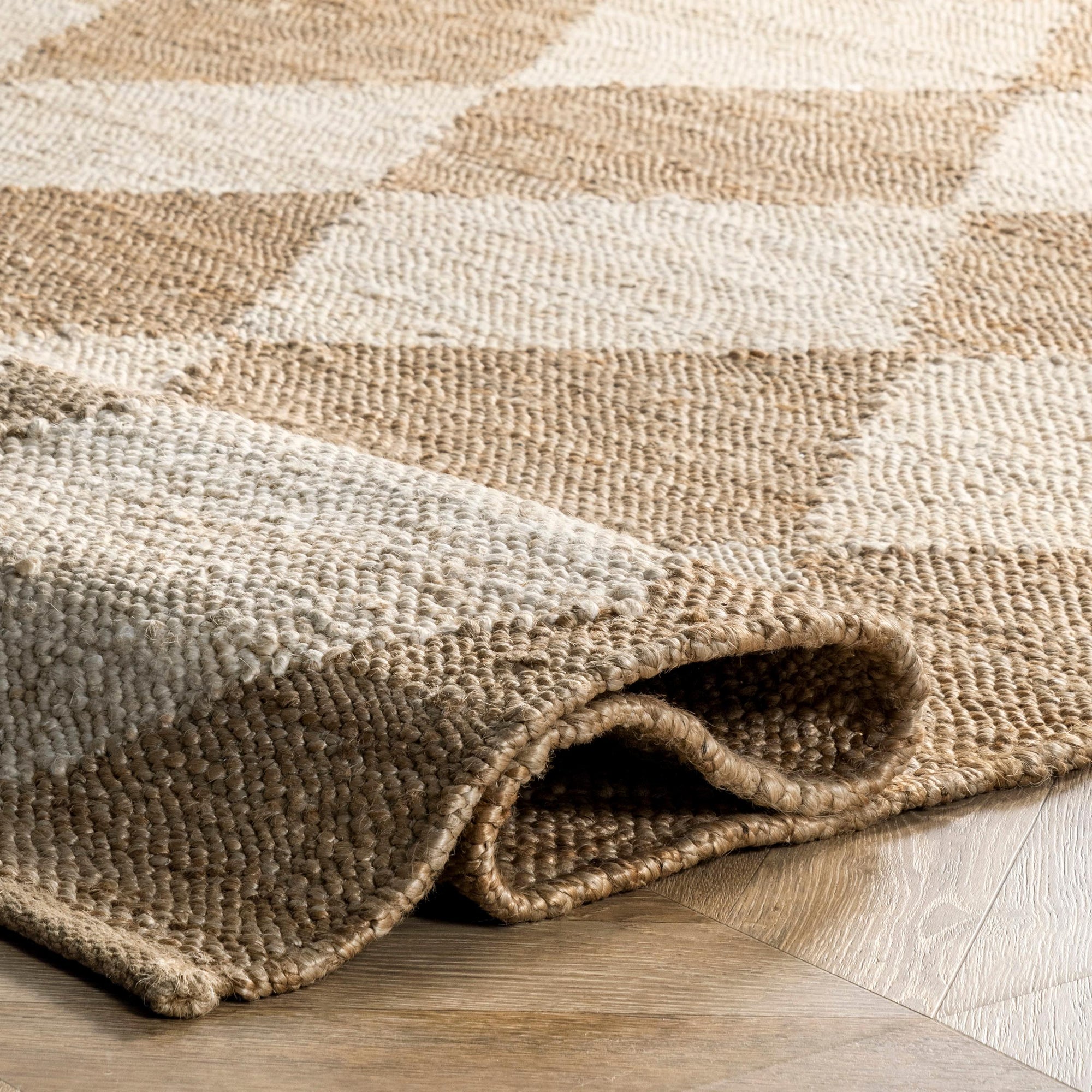 Louie Diamond Checkerboard Jute Rug | Natural