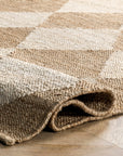 Louie Diamond Checkerboard Jute Rug | Natural