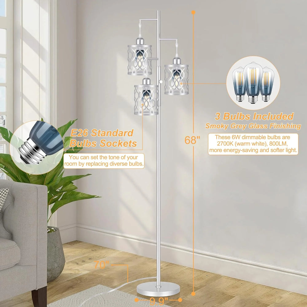 68" Farmhouse Dimmable Floor Lamp