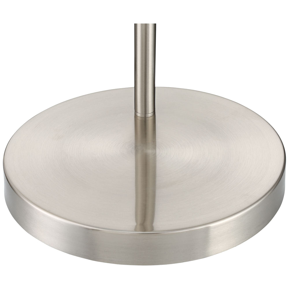 360 Lighting Cora Modern Arc Floor Lamp Standing 72" Tall Brushed Nickel Metal White Linen Drum Shade for Living Room Reading Bedroom Office House