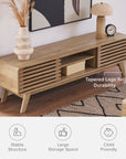 59" Mid - Century Modern Oak TV Stand - From Where - 