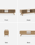 59" Mid - Century Modern Oak TV Stand - From Where - 