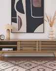 59" Mid - Century Modern Oak TV Stand - From Where - 