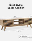 59" Mid - Century Modern Oak TV Stand - From Where - 