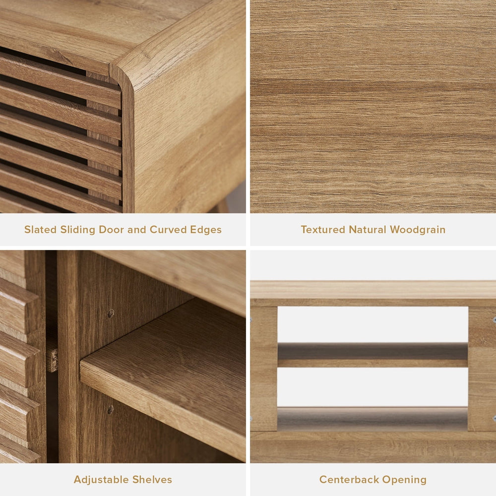 59" Mid - Century Modern Oak TV Stand - From Where - 