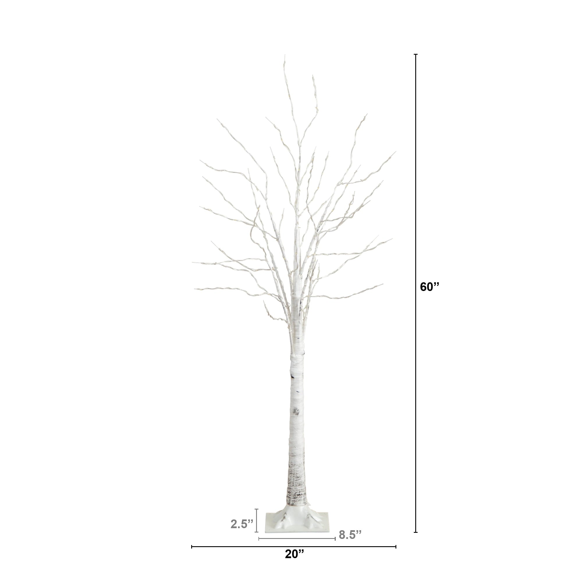 5ft Artificial White Birch Tree with Lights - From Where - 
