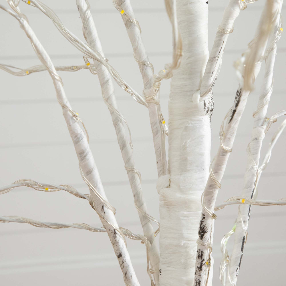 5ft Artificial White Birch Tree with Lights - From Where - 