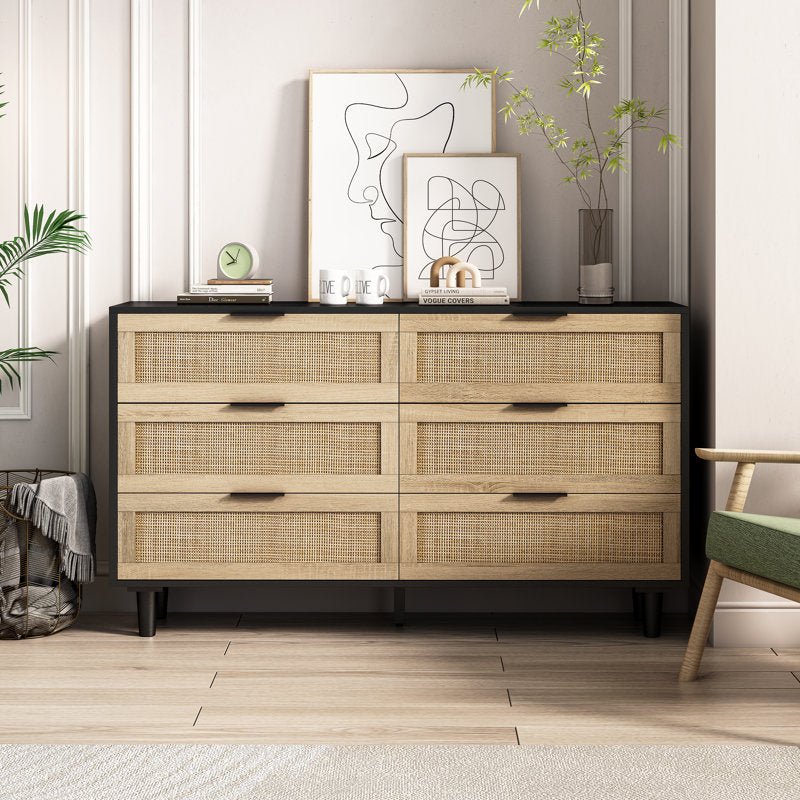 6 - Drawer Rattan Storage Dresser - From Where - 