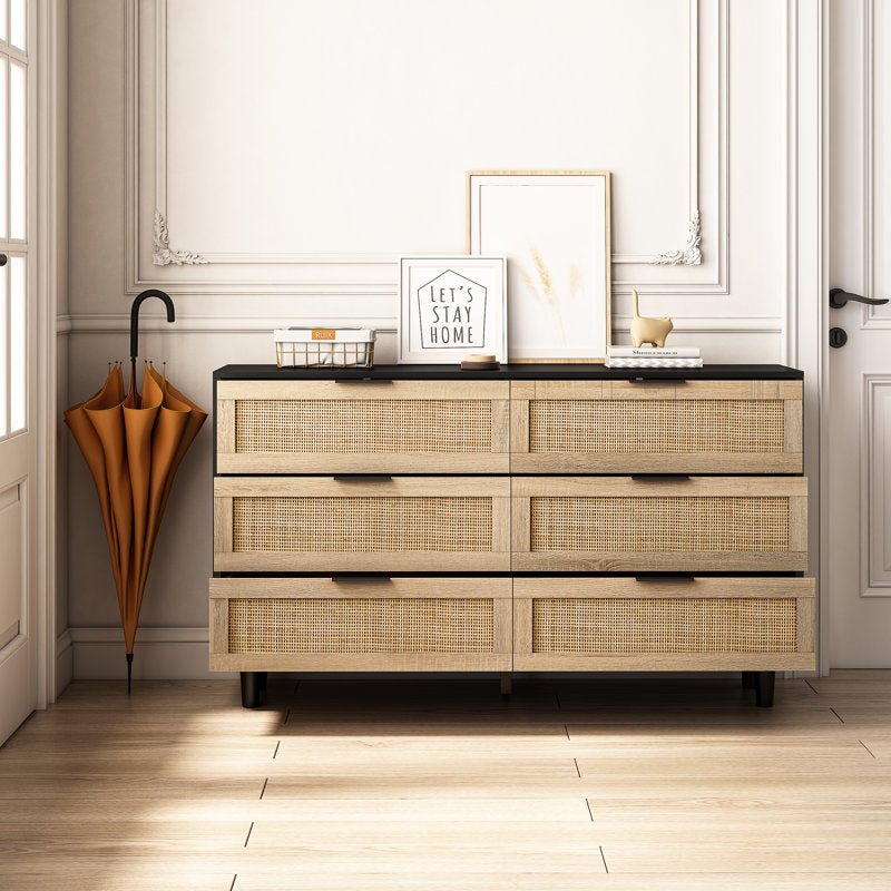 6 - Drawer Rattan Storage Dresser - From Where - 