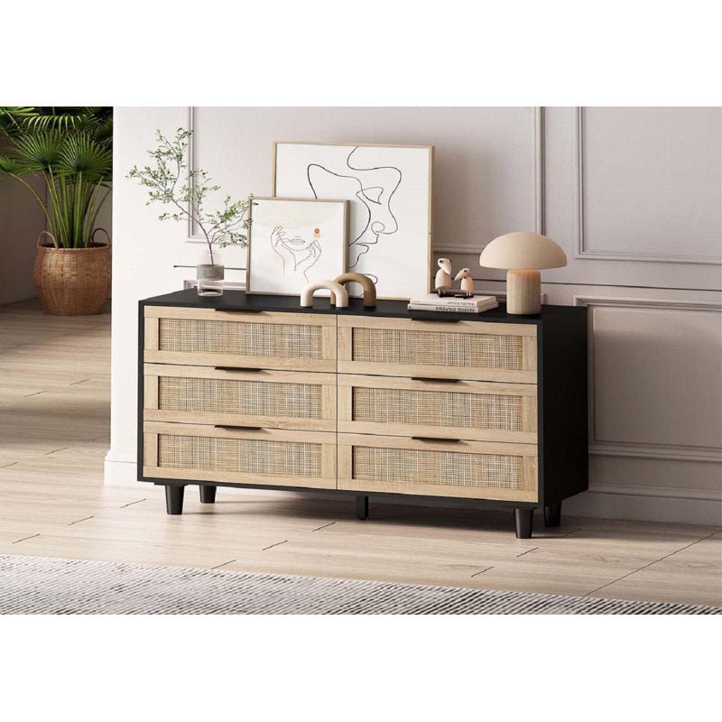6 - Drawer Rattan Storage Dresser - From Where - 