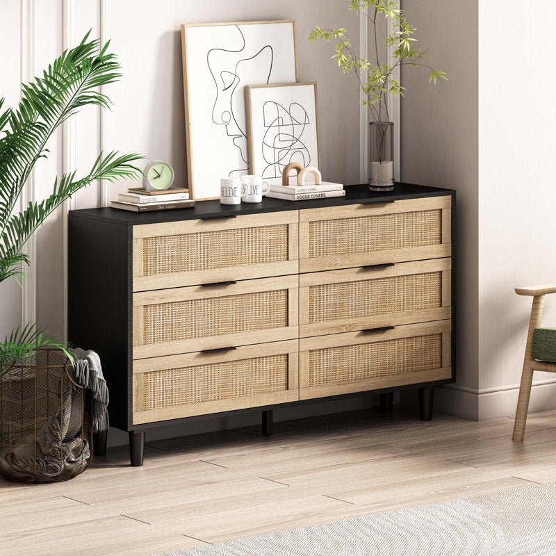 6 - Drawer Rattan Storage Dresser - From Where - 