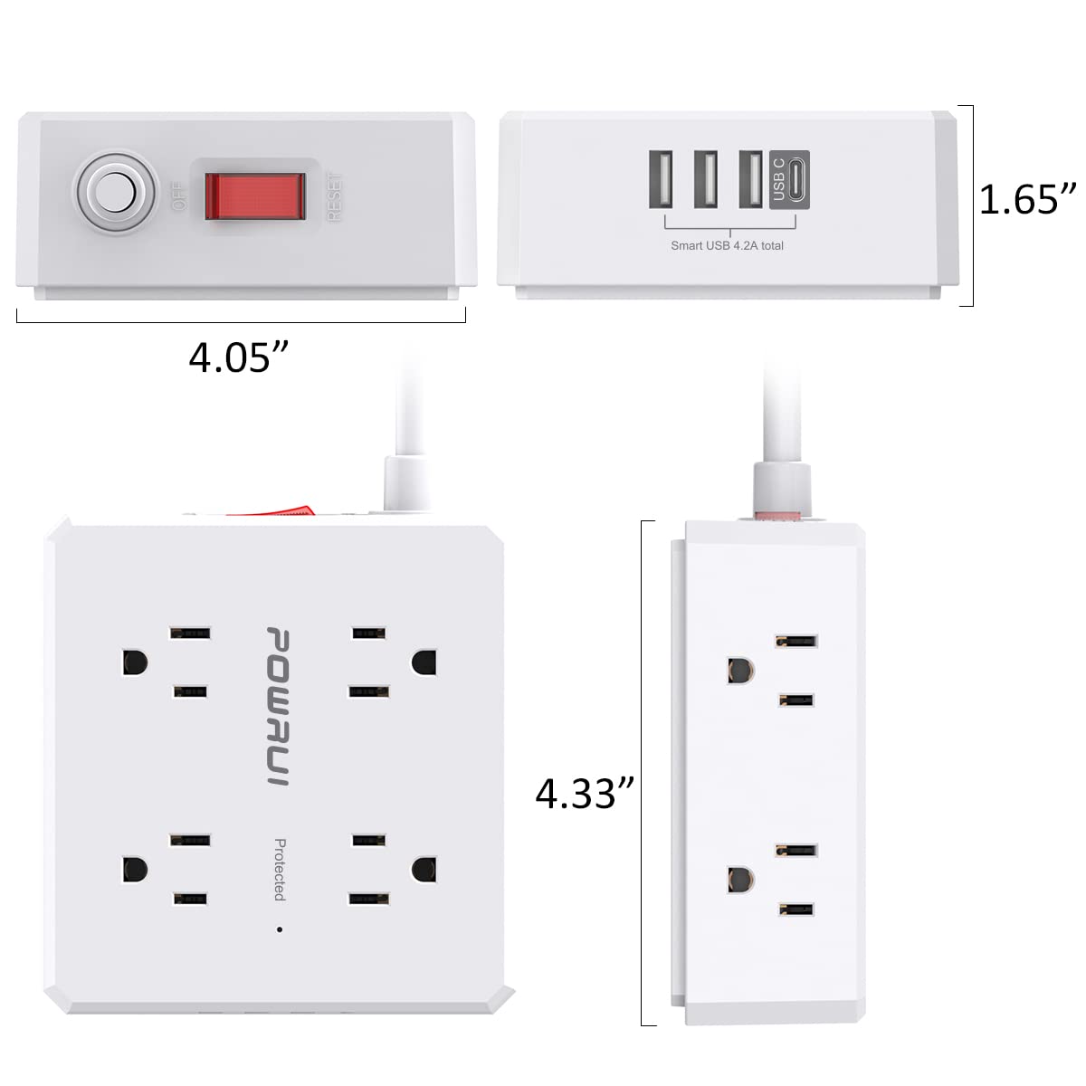 6 Ft Surge Protector Power Strip - From Where - 