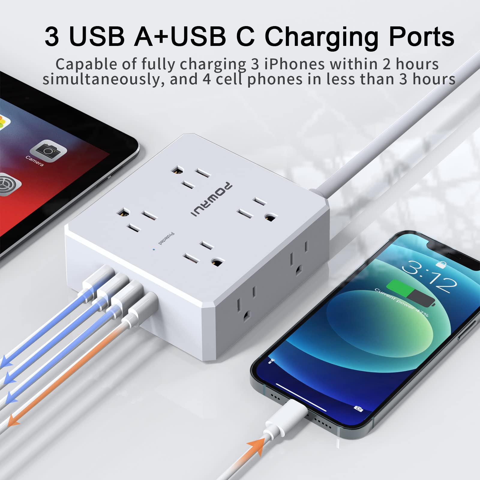 6 Ft Surge Protector Power Strip - From Where - 