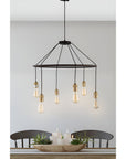 6 - Light Industrial Rustic Chandelier - From Where - 