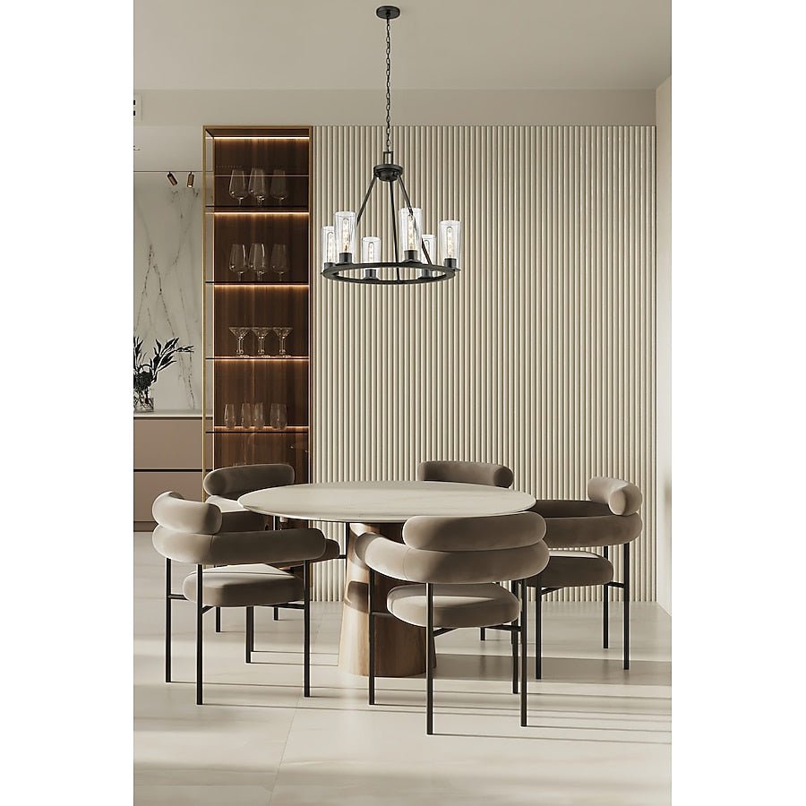 6 - Light Matte Black Chandelier - From Where - 