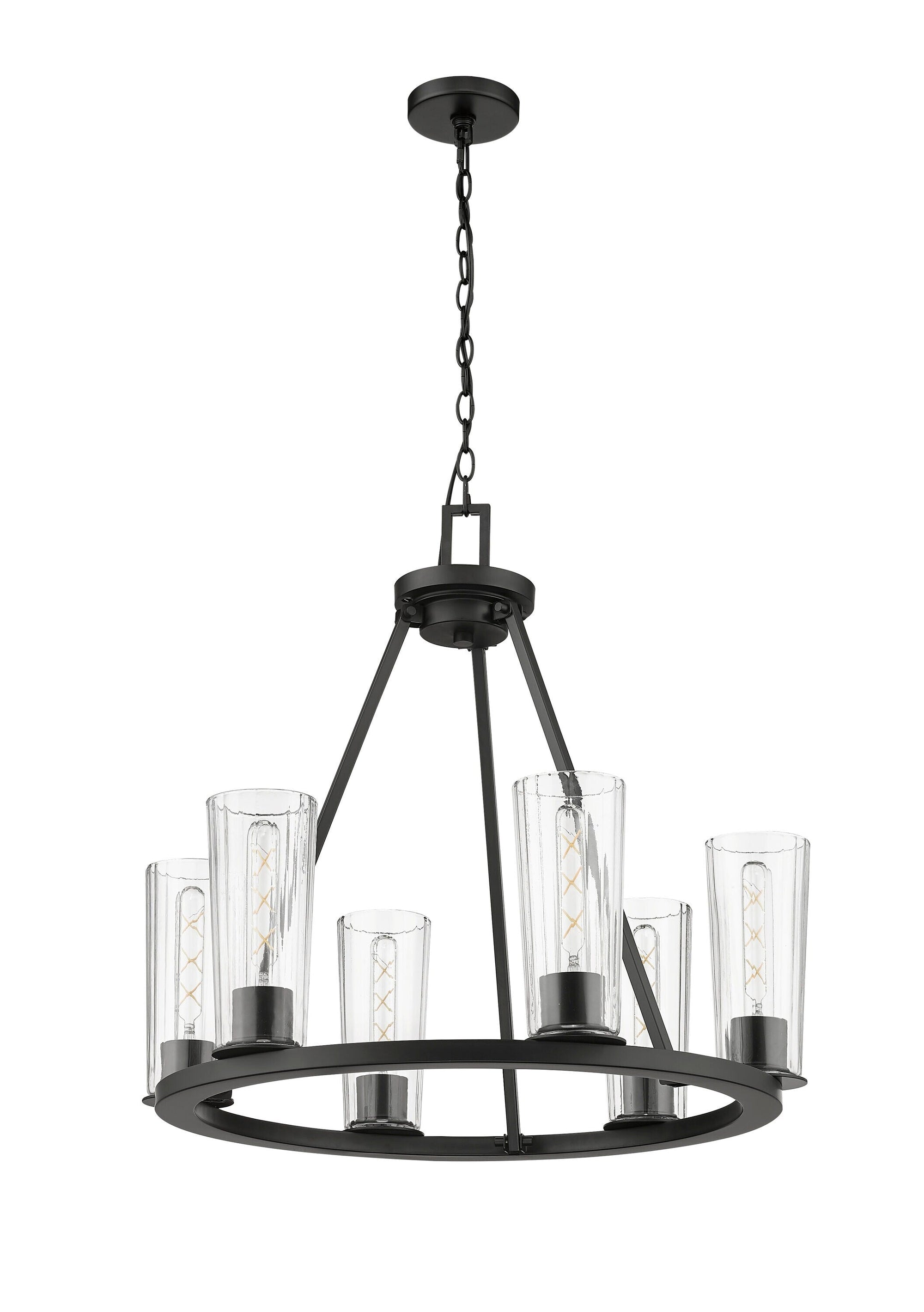 6 - Light Matte Black Chandelier - From Where - 