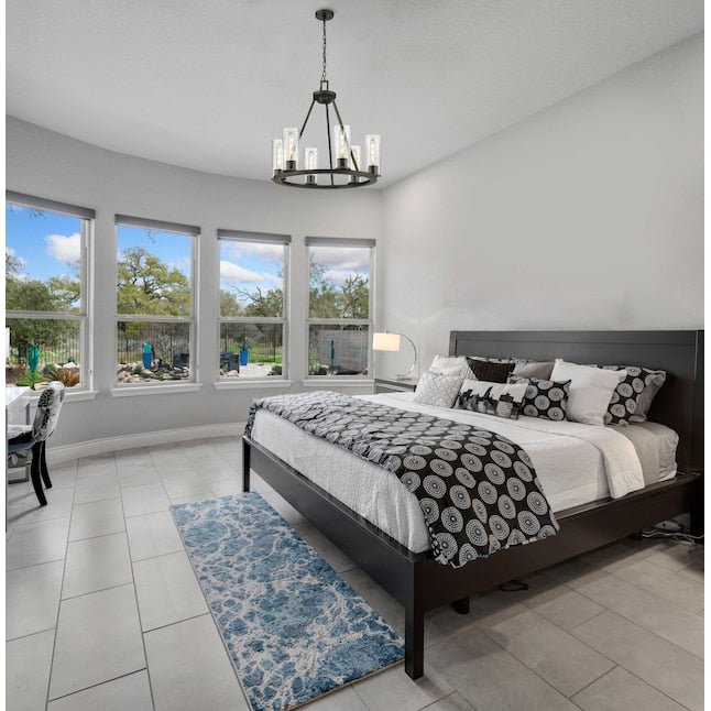 6 - Light Matte Black Chandelier - From Where - 
