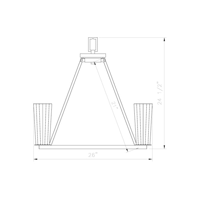 6 - Light Matte Black Chandelier - From Where - 
