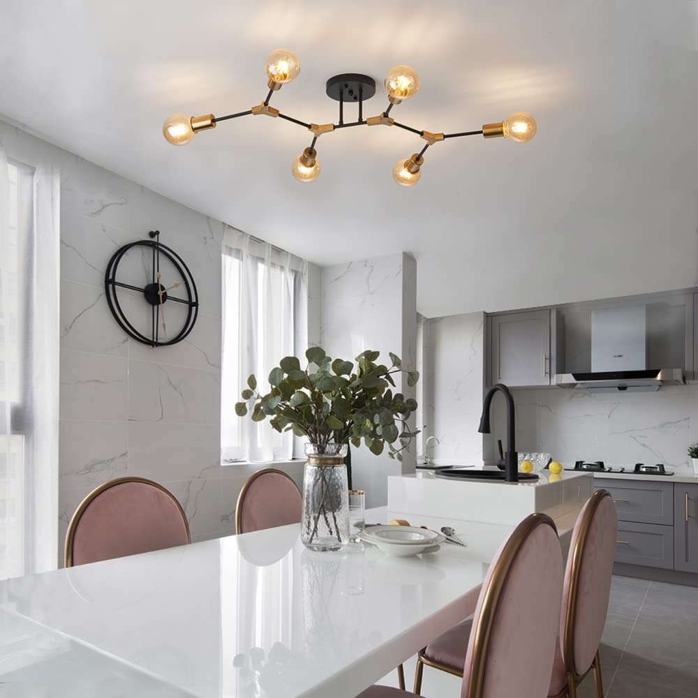 6 Light Semi Flush Mount Ceiling Fixture - From Where - 