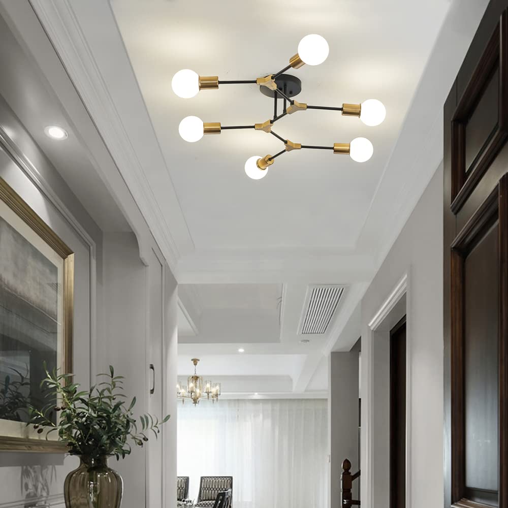 6 Light Semi Flush Mount Ceiling Fixture - From Where - 