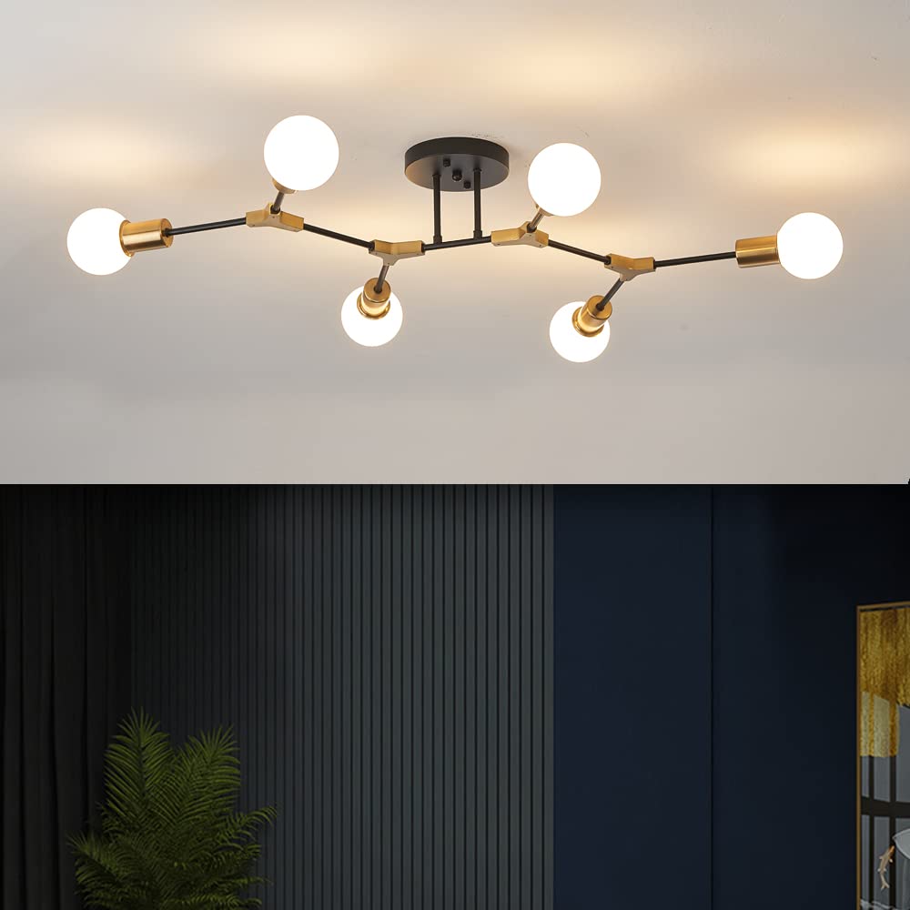 6 Light Semi Flush Mount Ceiling Fixture - From Where - 