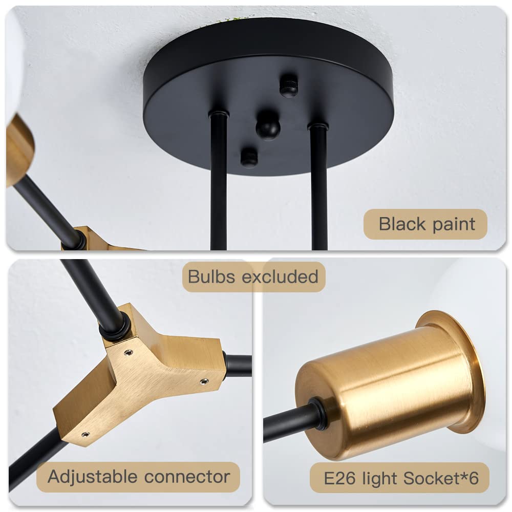 6 Light Semi Flush Mount Ceiling Fixture - From Where - 