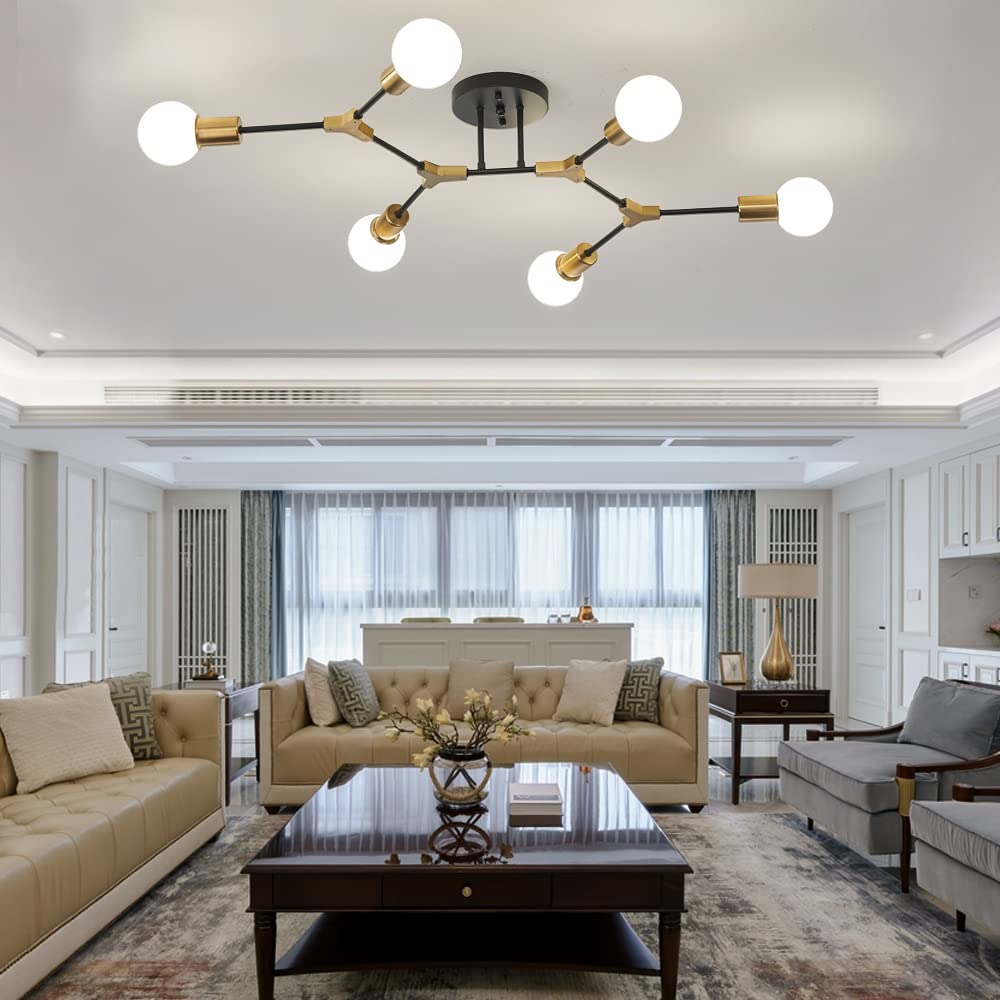 6 Light Semi Flush Mount Ceiling Fixture - From Where - 