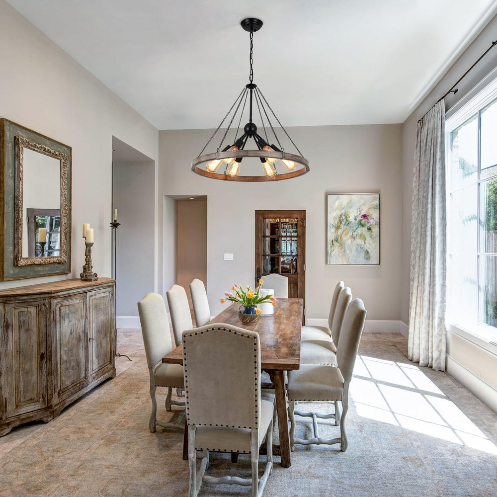 6 - Light Wagon Wheel Chandelier - From Where - 