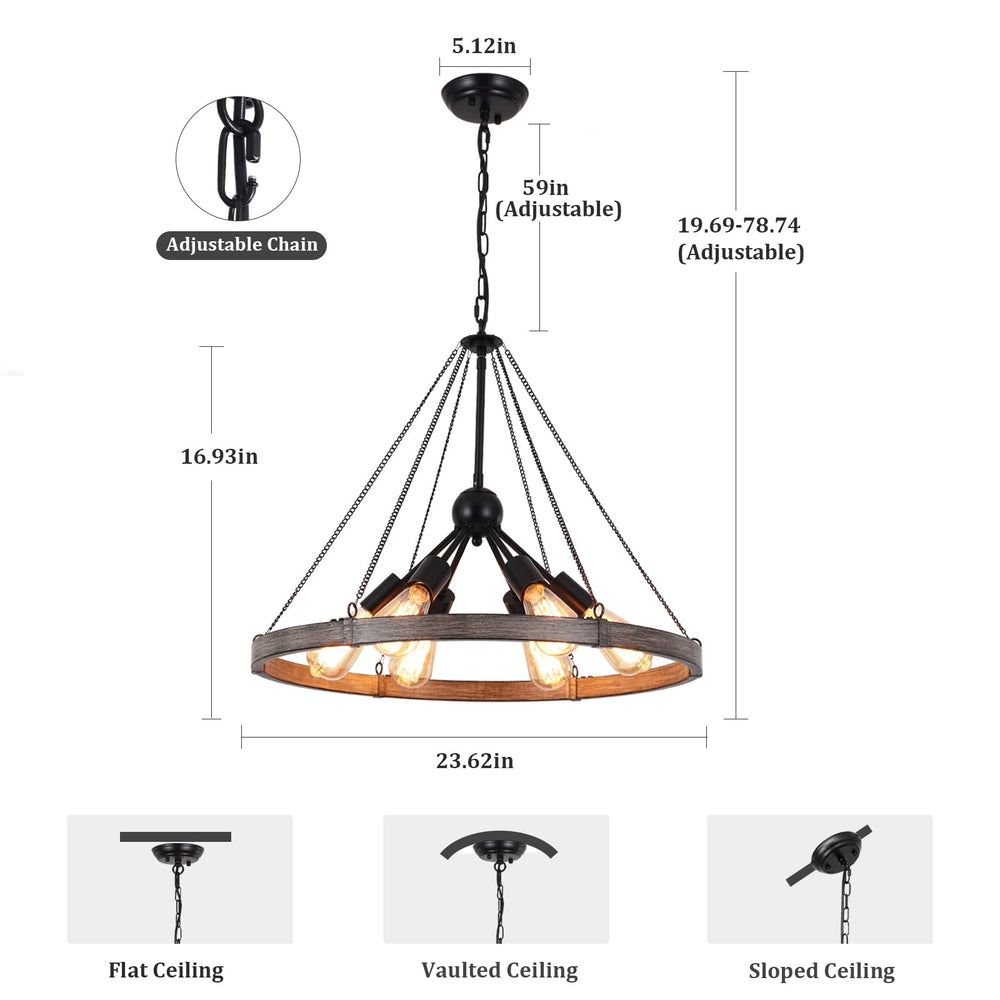 6 - Light Wagon Wheel Chandelier - From Where - 