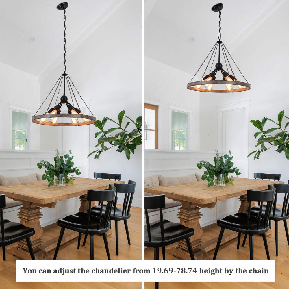 6 - Light Wagon Wheel Chandelier - From Where - 