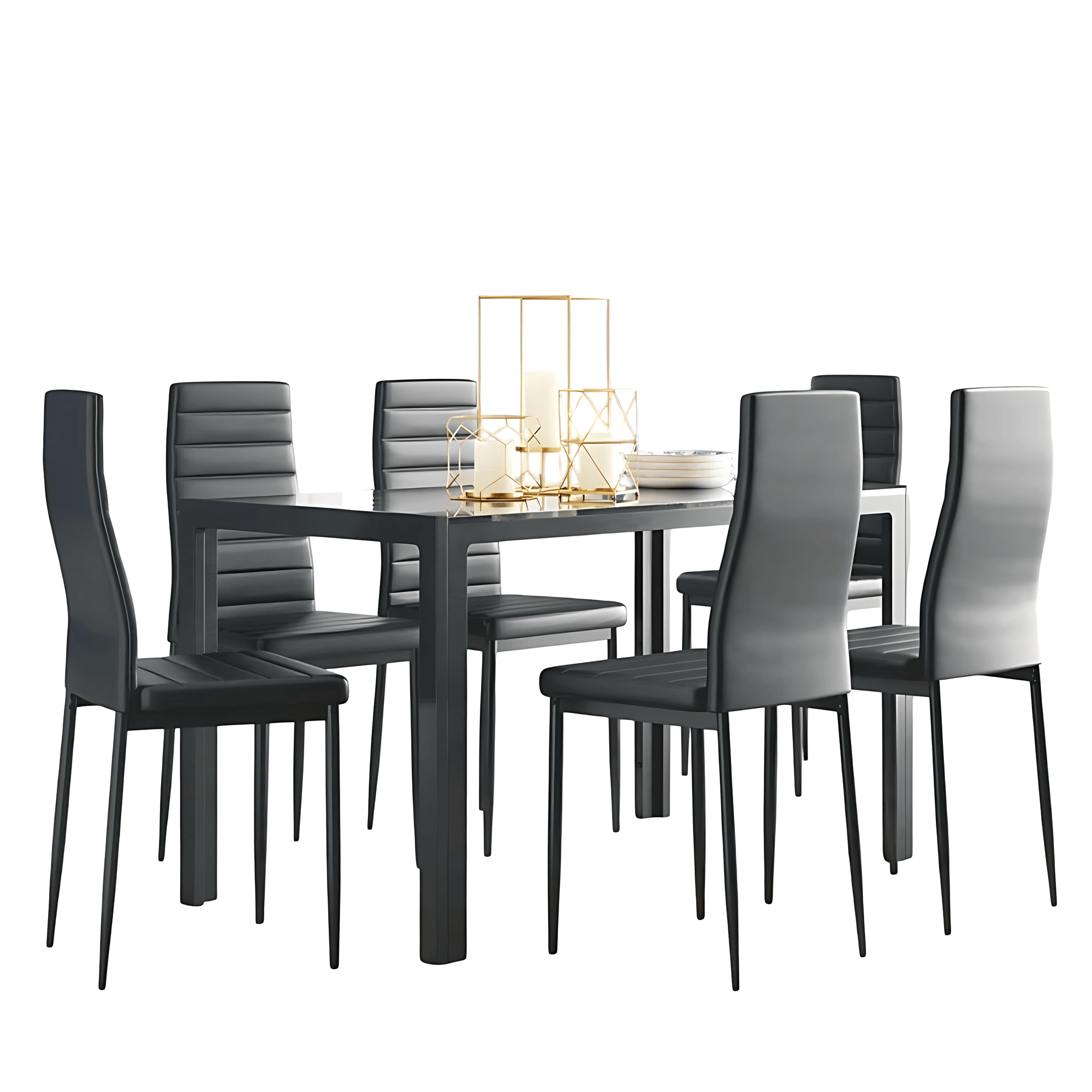 6 - Person Glass Top Dining Set - From Where - 