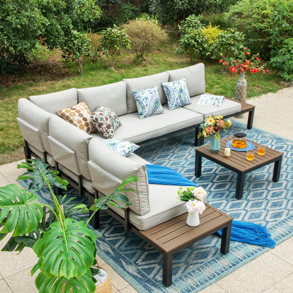 6 - Piece Sectional Conversation Set - From Where -