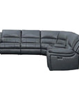6 - Piece Wood & Faux Leather Sectional Set - From Where - 