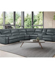 6 - Piece Wood & Faux Leather Sectional Set - From Where - 