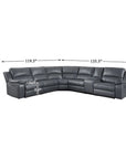 6 - Piece Wood & Faux Leather Sectional Set - From Where - 