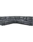 6 - Piece Wood & Faux Leather Sectional Set - From Where - 
