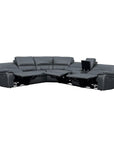 6 - Piece Wood & Faux Leather Sectional Set - From Where - 