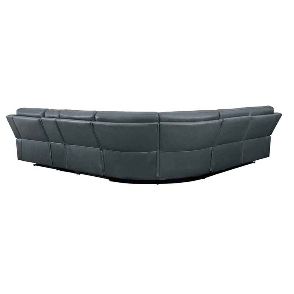 6 - Piece Wood & Faux Leather Sectional Set - From Where - 