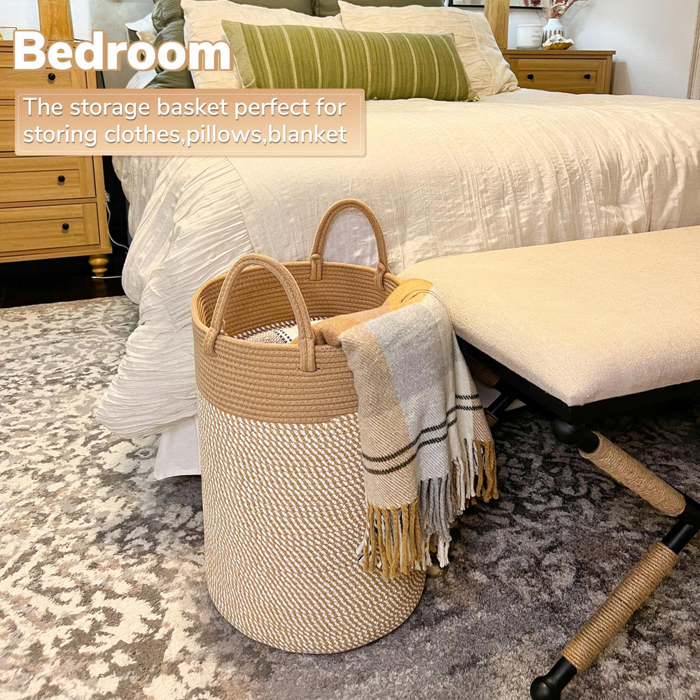 60L Woven Rope Laundry Storage Basket - From Where - 