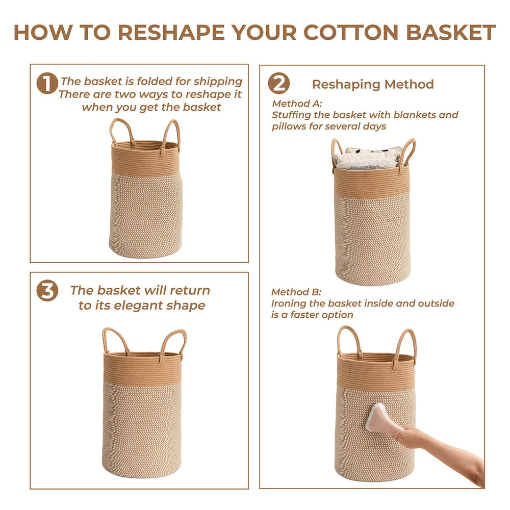 60L Woven Rope Laundry Storage Basket - From Where - 