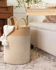 60L Woven Rope Laundry Storage Basket - From Where - 