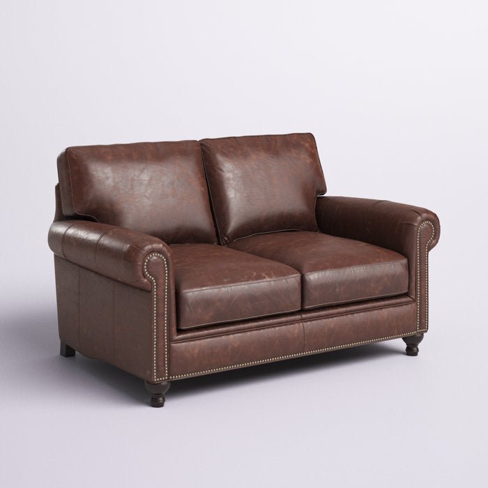 61" Genuine Leather Loveseat - From Where - 